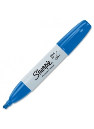 Sharpie 38203 Permanent Markers, Chisel point, Blue ink, Dozen